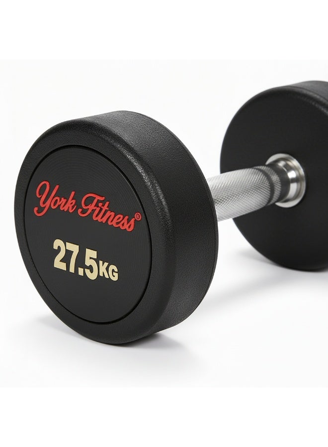 York DZLG11 27.5 kg Round Rubber Coated Dumbbell - Image 3